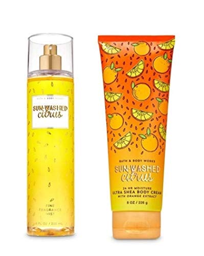 Bath and Body Works - Sun-Washed Citrus - Fine Fragrance Mist and Ultra Shea Body Cream - Full Size –2020