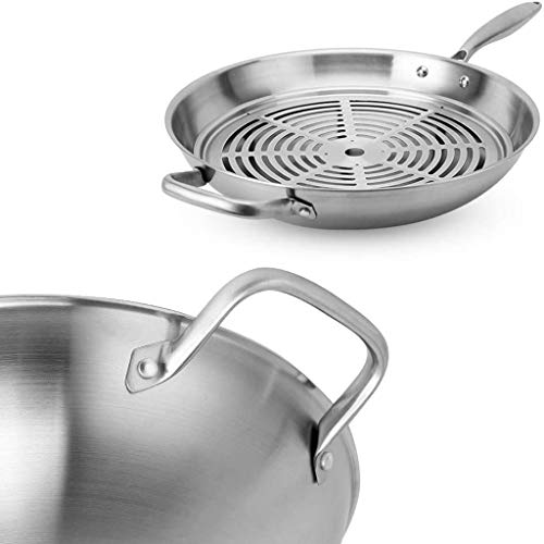 Wok de acero inoxidable 36 cm con tapa miniatura 3