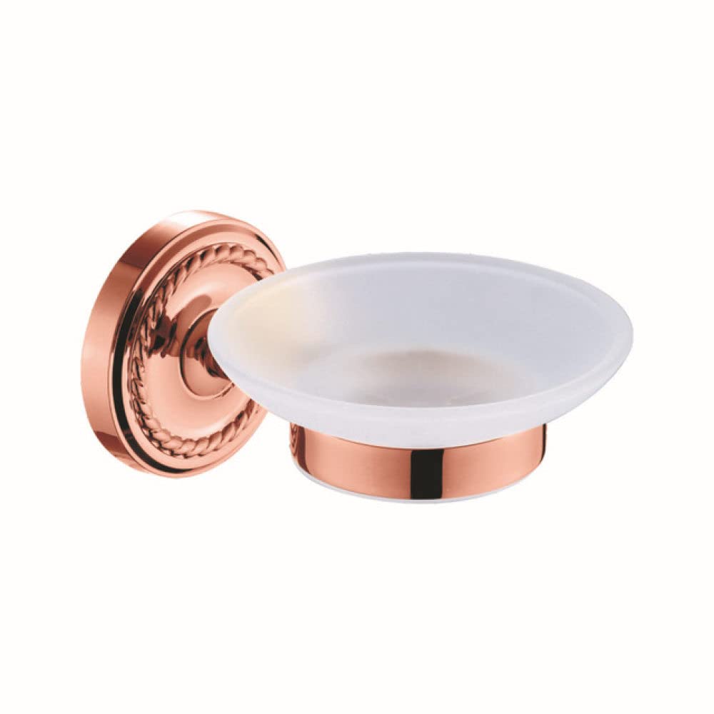 LCANALLYMS Wall hooks, Coat Hook Bathroom Hooks Solid Brass Accessories Set Robe Paper Holder Towel Bar Ring Sets Rose Gold Bath Rack,soap Dish(Soap Dish)