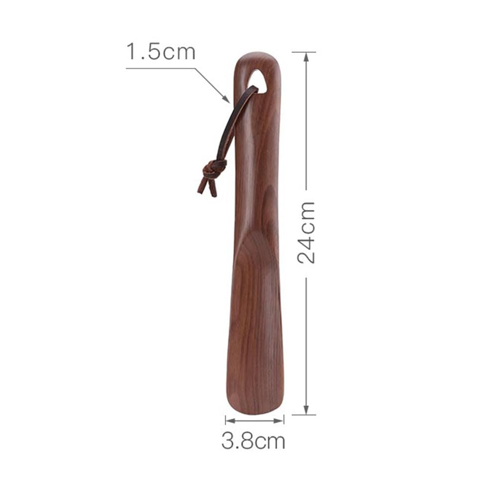 Drewniany róg do butów do łatwego noszenia butów, wiszący design, przyjazne w podróży narzędzie pomocnicze dla nastolatków i seniorów, długość 24 cm