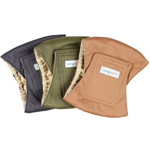 Image of Langsprit Male Belly Bands for Dogs (Pack of 3) - High Absorbing Dog Wraps Male Washable - Reusable Small Doggy Doggie Puppy Dog Diapers XL Size ColorZLH