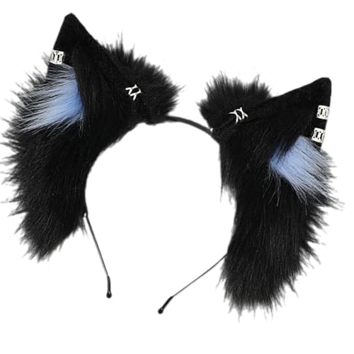 YUGSHNKFC Cómoda diadema ajustable con orejas de zorro, accesorio de cosplay, aro de pelo de felpa suave para fiestas temáticas y uso casual, juego de rol, orejas