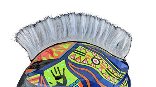 Helmet Hawks Motorcycle Helmet Mohawk w/ Sticky Adhesive Hook and Loop Fastener (Pure White)