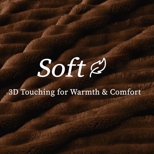 Image of BEDELITE Ribbe Blankets Queen Size for Bed, Chocolate Brown, 90 inchx90 inch
