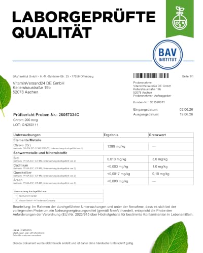 vit4ever Chrom Picolinat - 365 Tabletten - 200mcg reines Chrom pro Tablette