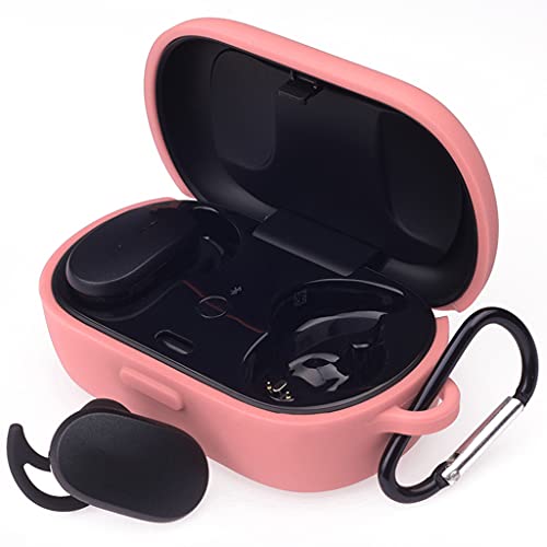 Étui en Silicone pour écouteurs Bose QuietComfort, Housse de Protection Antichoc Antichoc avec Porte-clés (Rose) Cover
