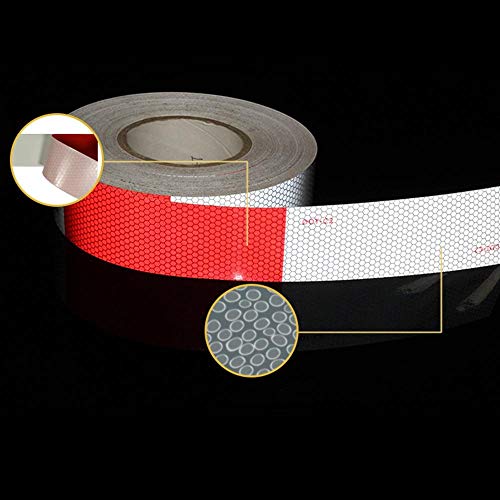 2" X 30ft Reflective Safety Tape DOT C2 Red White Waterproof Outdoor, Conspicuity Tape, Reflector Tape for Trailers, RV, Camper, Boat High Intensity Grade - Thumbnail 4