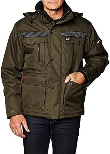 Caterpillar Men's Big and Tall Heavy Insulated Parka (Regular and Big & Tall Sizes), Army Moss, 4X Large