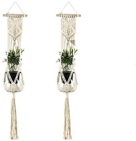 MZY1188 Hanging Cotton Rope Planter Basket, Plant Planter Hanger Hanger Cotton Rope Flower Hanger, Pot Holder Hanging Garden Decoration