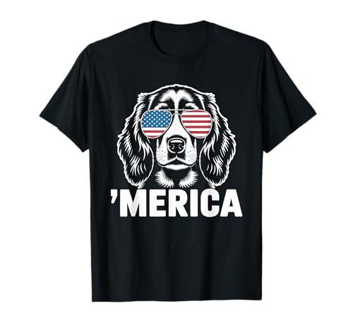 Patriotic USA American Flag 4th of July Field Spaniel T-Shirt