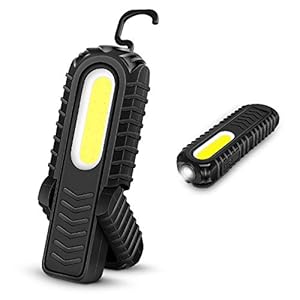 Oplaadbare werkplaatslamp, superheldere 5W COB led-schijnwerper en 3W led-zaklamp met instelbare standaard, haak en…