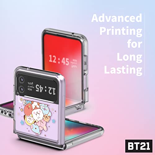 Bt21 Official Merchandise For Galaxy Z Flip 3 Case (2021) Baby Sketch Clear Phone Case, Group #TOP2