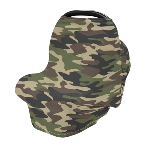 Baby Car Seat Canopy Covers Nursing Cover Stretchy Boys Camouflage Green Carrier Cover Breastfeeding Cover Breathable
