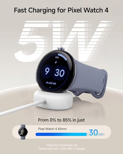 Image of 5W Fast USB-C Charger for Google Pixel Watch 4, Magnetic Charging Dock for Google Watch 4, Replacement Charger Cable Only Compatible for Pixel Watch 4 (41mm /45mm), 3.3ft Type-C Charging Cord