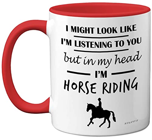 Stuff4 Horse Gifts for Women Men, in My Head I'm Horse Riding, Riding Gifts for Lovers Mugs Girls