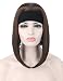 Kalyss Women's Short Straight Bob Wig with Black Headband 3/4 Half Full Head Brown Heat Resistant Synthetic Hair Daily or Costume Wigs for Women
