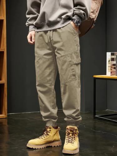 Image of Leriya Fashion Men's Cargo Pants | 4 Pocket Cotton Cargo Joggers for Men | Loose Fit Stylish Pant with Pockets | Casual Baggy Trousers & Streetwear Lower
