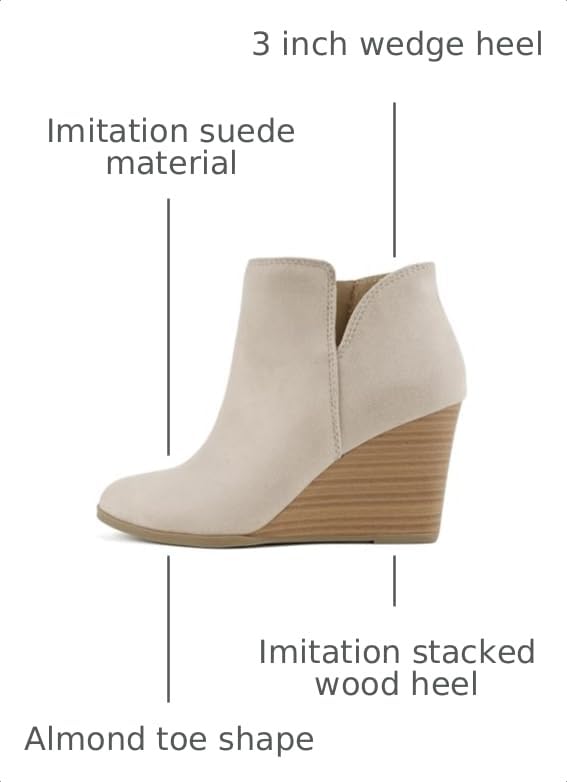 Image of Soda Ability - Mid Ankle Bootie w /Split Shaft and Zipper Stacked Wedge Heel