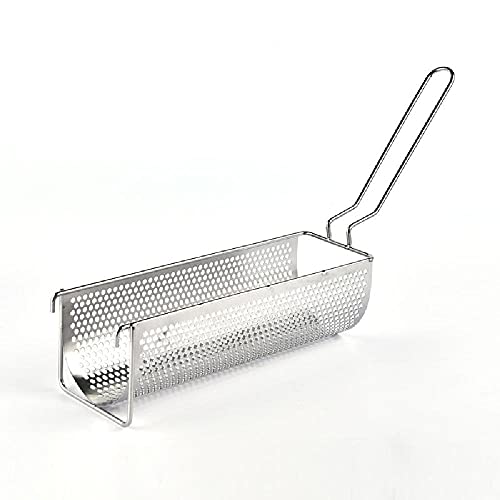Fries Mand, Fries Frituurfilter, roestvrijstalen friet mand, frietjes mand met handvat, geschikt voor frieten, snacks, etc,Silver - Image 7