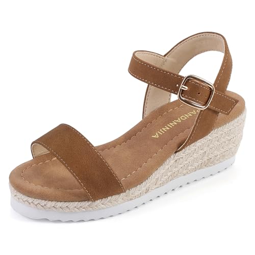 Image of PANDNAINJIA Girls Sandals Wedge Platform Heels Dress Shoes