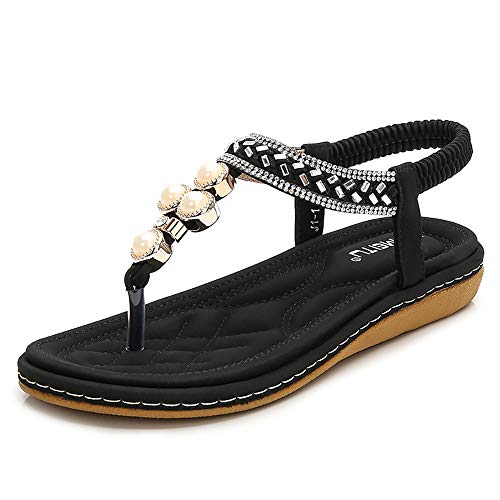 YXH Zomer Dames Peep Teen Terug Bloem Mode Vlakke Flip Flop Sandalen Strand Sandalen Thong Clip Teen Slip Op Dikke Bodem Casual Schoenen