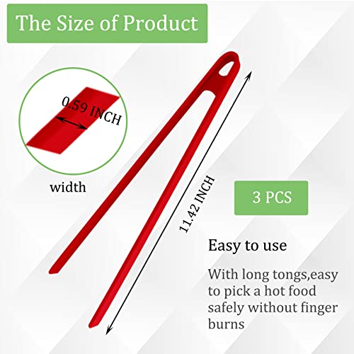 3PCS Silicone Toast Tongs, Trivet Tongs for Cooking, 11.8Inch Silicone Kitchen Tong with Anti-slip Design, Long BBQ Grilling Tong for Toaster, Pan Fried Steak, Barbecue and Salad by Sunenlyst
