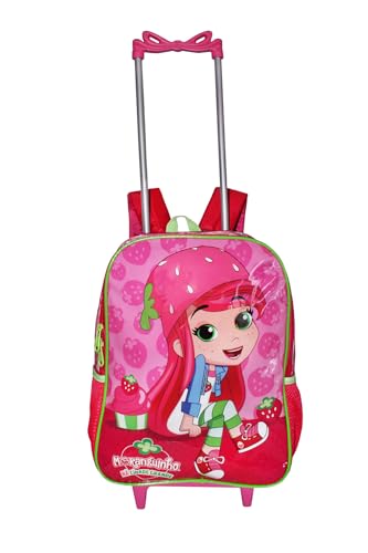 Mochila Infantil Moranguinho Meninas Rodinhas Escolar Rosa