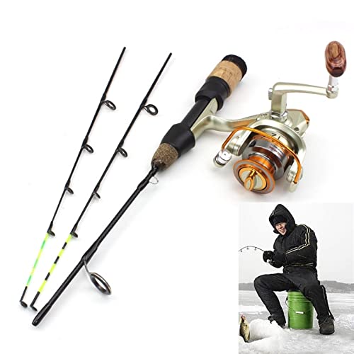Vishengel 58 CM Winter Ijs Hengels 2 Tips Draaiende Rod en Reel Set Carbon Fiber Ice Pole Ultra-Light Carp Vissen Winter Vissen Draagbare reishengel - Image 6