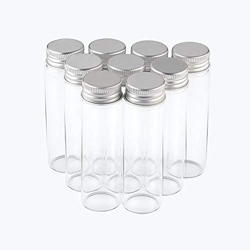 12pcs Botellas de Vidrio Transparente 50 ml con Cubierta Aluminio...