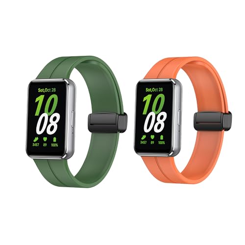 Galaxy Fit 3 �����p�o���h �\�t�g�V���R�� �X�|�[�c�o���h Samsung Galaxy FIT 3 SM-R390�Ή� ���߉\ Galaxy FIT 3 �E�H�b�`�o���h ���f�B�[�X �����Y (�O���[��&�I�����W)