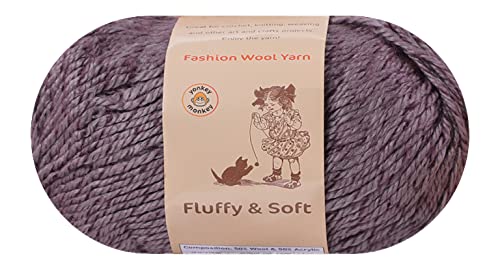 3-Pack Fluffy Wool Yarn By Yonkey Monkey. Lightweight And Soft. Knitting Crochet Diy Art Crafts (Camel 020) #TOP1