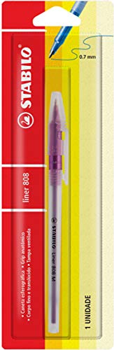 Caneta Esferográfica Stabilo Liner 808, Violeta, Blister com 1 unidade