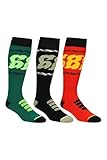 686 Men's Flame Sock 3-Pack - Quick-Dry Winter Socks for Snow and Skiing, Arch Support, Reinforced Heel and Toe - Assorted, Large/X-Large