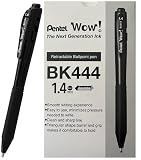 Pentel Wow! Retractable Super Smooth Ballpoint Pen, (1.4mm) Bold Line, Triangular Barrel, Black Ink, 12 Pack – view 2