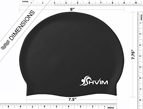 Silicone Swim Cap - Allergy Free – Comfortable Fit Great For Long Hair And Short Hair - For Adults And Kids - Premium Thick Anti Rip Material - Includes Free Gift A Pair Of Ear Plugs - Black #TOP4