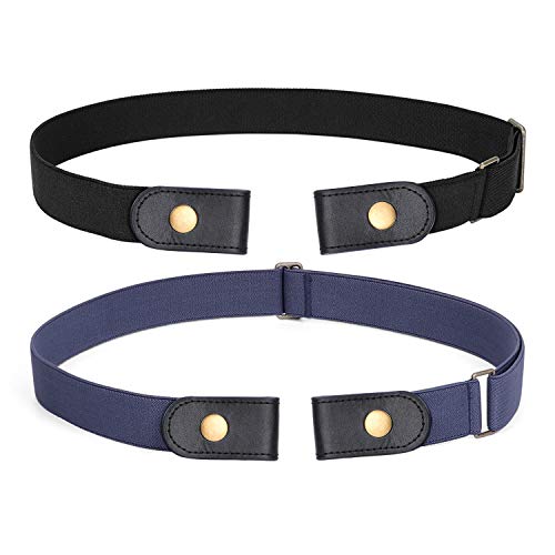 Image of WERFORU No Buckle Show Belt for Men Buckle Free Stretch Belt for Jeans Pants 1.38 Inches Wide Father's Day Gift