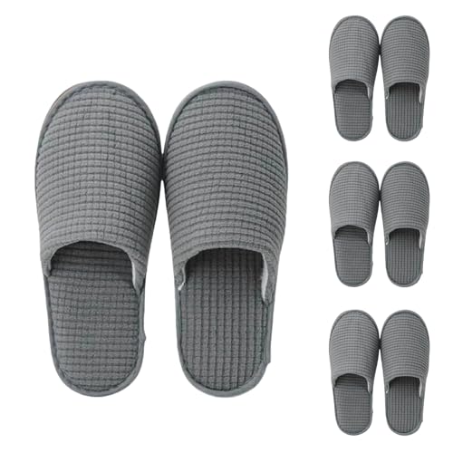 Miayical 4 Paires Chaussons de Haute Qualité,Pantoufles Jetables Antidérapantes,Pantoufles Jetables pour Hommes et Femmes,Conviennent pour Maisons,Spas,Mariages,Voyages,Emballées Individuellement