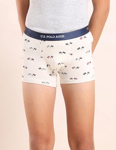 Image of U.S. Polo ASSN. Boy's EKT07 Mid Rise Cotton Spandex Underwear Trunks - Pack of 5