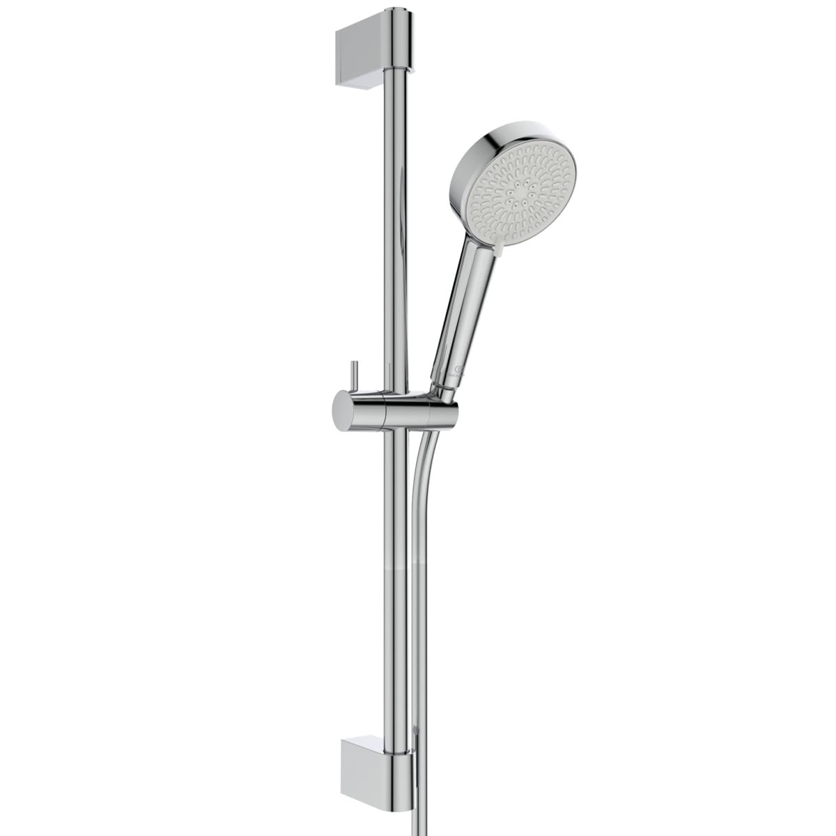 Ideal Standard Idealrain Juego de ducha Eco 644 mm, ducha BE218AA – Cromo | Ducha de mano de 2 funciones, boquillas EasyClean , soporte de ducha ajustable, soporte de pared regulable en altura, BE235AA
