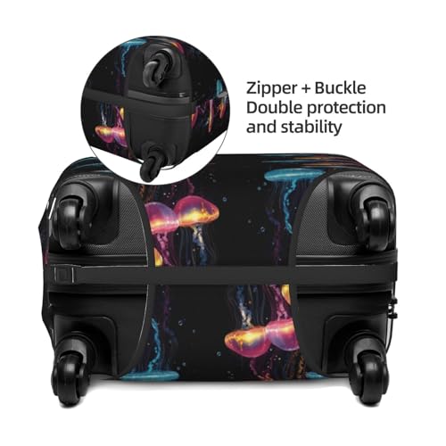 Luggage Cover Protector - Colorful Jellyfish A Print Fit 18-21 Inch Suitcase Covers for Luggage3