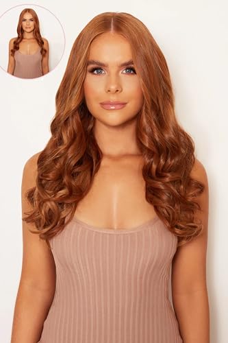 Image of Artifice 5 Clips 26 INCH Curly Wavy Hair Extensions for Women Natural Soft Clip on Extensions Synthetic Thick Hairs for Any Event for Girls Hair Extension Golden Brown