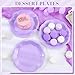 NatNarr 30 Pcs Light Purple Paper Plates, 7 Inch Scalloped Lavender Plates Cute Mothers Day Plate Disposable Party Plate for Wedding, Birthday, Baby Shower