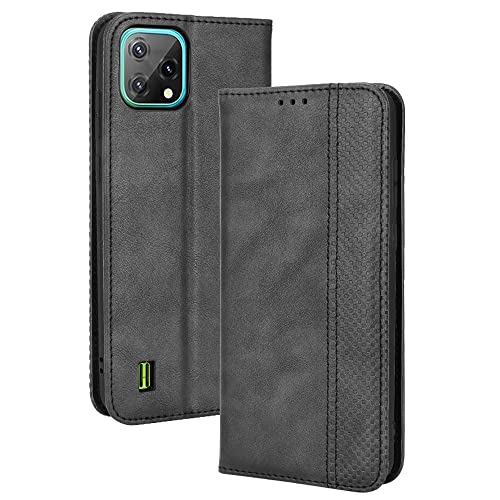 GOGME Coque pour Blackview A55 Etui, Cuir Premium PU + TPU Housse Folio Flip Case, Cover Portefeuille ave ID Carte de Crédit Slot Fermeture Magnétique, Noir