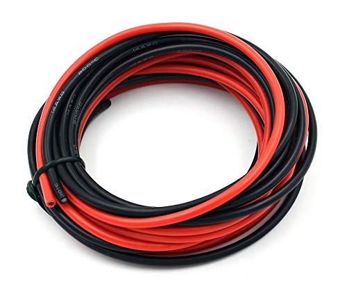 Elektrische Leitungen 14 AWG 14 Gauge Silikon-Draht-Hook-up Kabel 6 m [3 m Schwarz Und 3 m Rot] Weich und Flexibel 400 Stränge 0,08 mm verzinnter Kupferdraht Hohe Temperaturbeständigkeit Cover