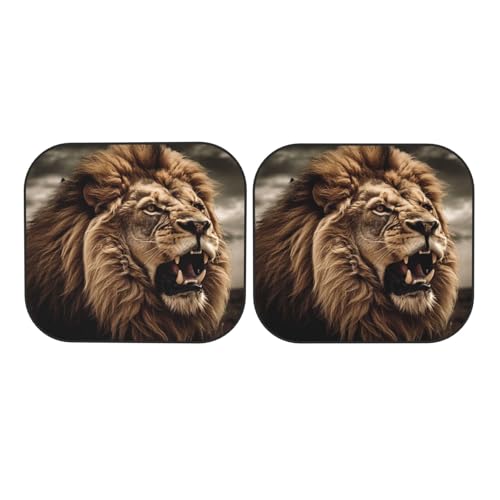 Angry Lion �ԗp�t�����g�K���X�T���V�F�[�h 2�� �܂肽���ݎ� �Ԃ̃t�����g�E�B���h�E�T���V�F�[�h �قƂ�ǂ̎ԂɑΉ� ���j�o�[�T���ԗ������A�N�Z�T���[ �����ԃT���u���b�J�[�o�C�U�[�v���e�N�^�[�u���b�N L�T�C�Y