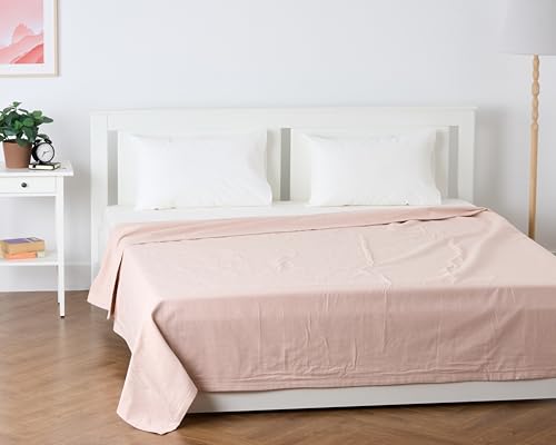Image of 100% Pure Cotton 3 Layer Dohar, Single Bed Blanket Comforter, (60''X90'' / 152X230 CM), Uni Chambray, Skin Friendly Dohar, Color - Cloud Rose