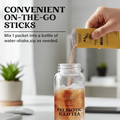 Image of Harmony Passion Fruit Prebiotic Black Iced Tea, 10 Sticks