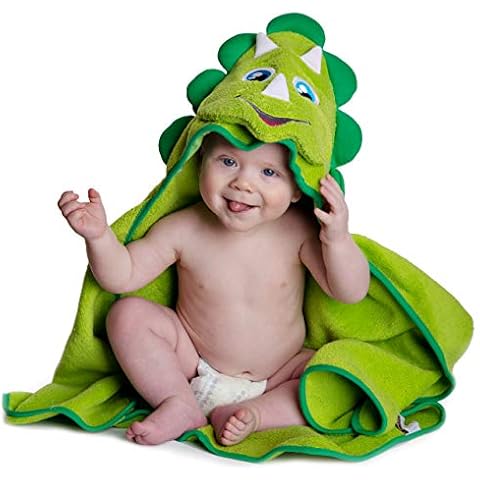 Hooded Baby Towel | Dinosaur Design | Baby Towels with Hood for Newborn, Infant Boys and Girls by Little Tinkers World Cover