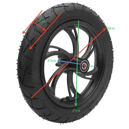 Electric Scooter Tire, Rubber Tyre Wheel Hub Replacement 12 1/2X2 1/4 for Electric , Scooters and Other Vehicles