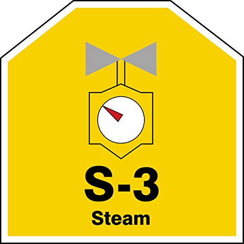Étiquette S-3 Steam Accuform TDJ103XVM lot de 5 marqueurs vinyle adhésif jaune